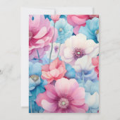 ソフトアクア&ライトピンクフローラ結婚ズモノグラム 招待状 (裏面)