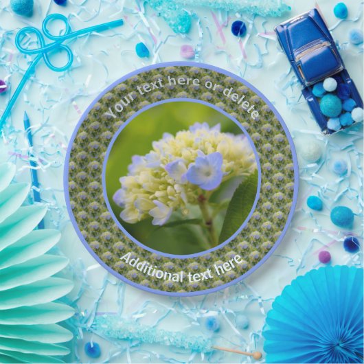 ソフトアジサイの花パーソナライズされたパーティー ペーパープレート (パーティー)