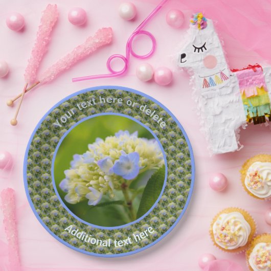 ソフトアジサイの花パーソナライズされたパーティー ペーパープレート (パーティー)