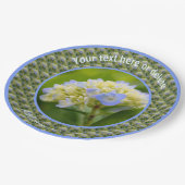 ソフトアジサイの花パーソナライズされたパーティー ペーパープレート (アングル)