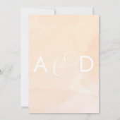 ソフトアプリコット水彩結婚式招待状、赤面 招待状 (裏面)