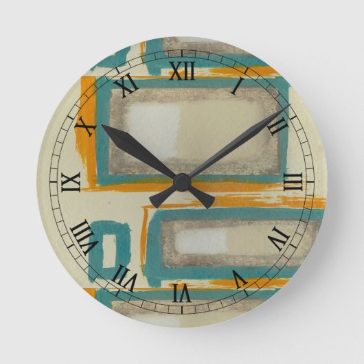 ソフトアンドロはっきりしたトコインスパイア抽象芸術 ラウンド壁時計 (正面)