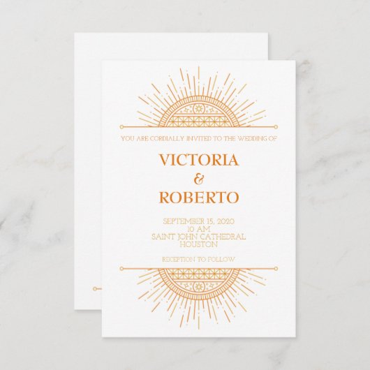 ソフトアートデコ結婚式招待状 招待状 (正面/裏面)