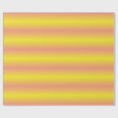 ソフトイエローおよびピンクのグラデーシストライプのョン ラッピングペーパー (フラット)