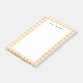 ソフトイエローとピンク市松模様にパーソナライズされた ポストイット (アングル)