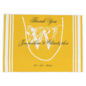 ソフトイエローのサマーウェディング　チックなモノグラム　ありがとう ラージペーパーバッグ (裏面)