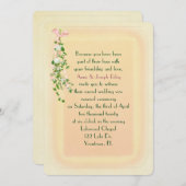 ソフトイエローの結婚発願のフローラ 招待状 (正面/裏面)