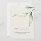 ソフトイエローの花のクリーム色の結婚前お茶会 招待状 (裏面)