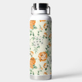 ソフトイエローガーデンフローラルパターン ウォーターボトル (背面)