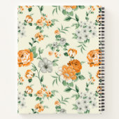 ソフトイエローガーデンフローラルパターン ノートブック (裏面)