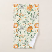 ソフトイエローガーデンフローラルパターン バスタオルセット (ハンドタオル)