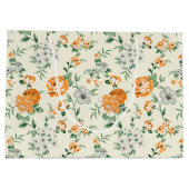 ソフトイエローガーデンフローラルパターン ラージペーパーバッグ (裏面)