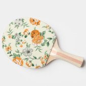 ソフトイエローガーデンフローラルパターン 卓球ラケット (横)