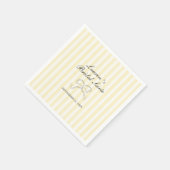 ソフトイエローストライプのブライダルパーティー スタンダードカクテルナプキン (角)