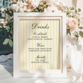 ソフトイエローストライプバーメニュー ポスター