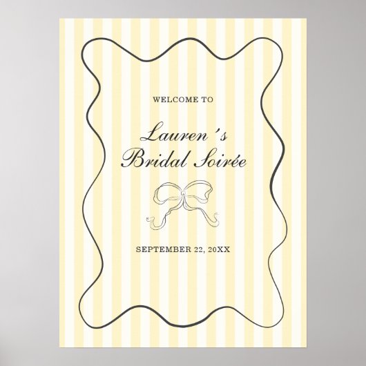 ソフトイエローストライプブライダルソイラエウェルカム ポスター (正面)