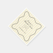 ソフトイエローストライプブライダルソイレ スタンダードカクテルナプキン (角)