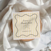 ソフトイエローストライプブライダルソイレ スタンダードカクテルナプキン