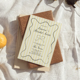 ソフトイエローストライプブライダルソイレ 招待状