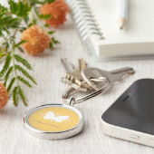 ソフトイエローバタフライスワールプレミアムキーチェーン キーホルダー (側面)