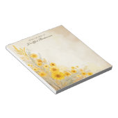 ソフトイエローフラワーズヴィンテージスタイル ノートパッド (アングル)