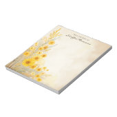 ソフトイエローフラワーズヴィンテージスタイル ノートパッド (回転)