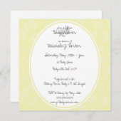 ソフトイエローフラワーベビーシャワー招待状カード 招待状 (正面/裏面)