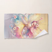 ソフトイエローフローラフェアリープリンセスガールズカスタム バスタオルセット (ハンドタオル)