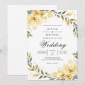 ソフトイエローブームアーチウェディング 招待状 (正面/裏面)