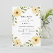 ソフトイエローボタニカルガーデン結婚フローラ 招待状 (スタンド正面)