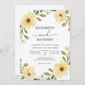 ソフトイエローボタニカルガーデン結婚フローラ 招待状 (正面/裏面)