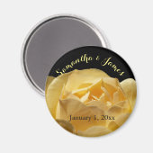 ソフトイエローローズパーソナル結婚ズ マグネット (正面/裏面)