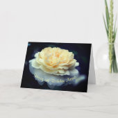 ソフトイエローローズフラワーパーソナライズされた誕生日 カード (正面)