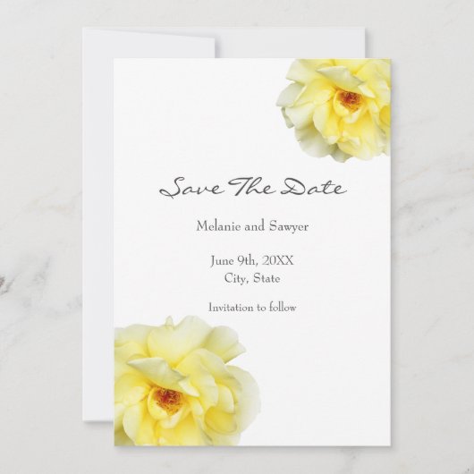 ソフトイエローローズ セーブザデート (正面)