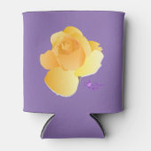 ソフトイエローローズ&パープルクーラーボックス 缶クーラー (正面)