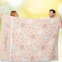 ソフトイースターエッグとハートカスタム フリースブランケット