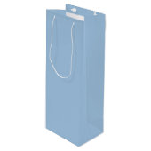ソフトウィンターブルー無地の ワインギフトバッグ (正面アングル)