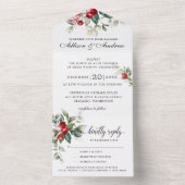 ソフトウィンターベリークリスマス結婚式招待状 オールインワン招待状 (内側)