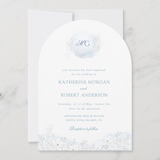 ソフトウィンターTouchフローラエレガントな結婚式 招待状 (正面)