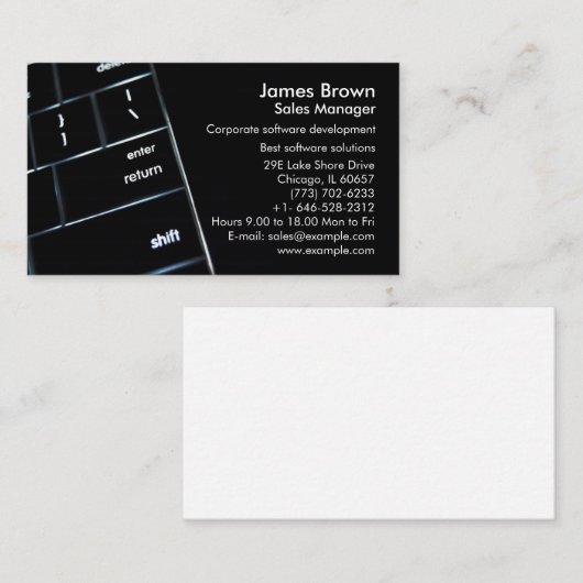 ソフトウェアおよびコンピュータ 名刺 (正面/裏面)