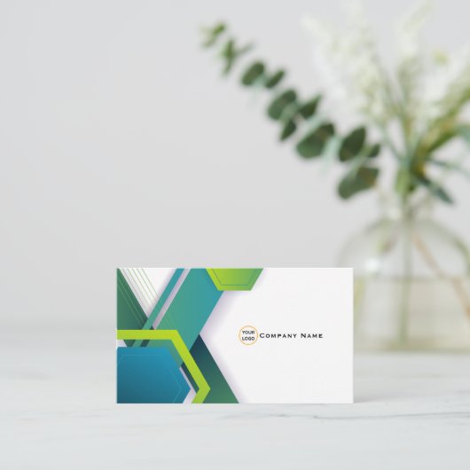 ソフトウェアエンジニアの名刺(緑モダン) 名刺 (スタンド正面)