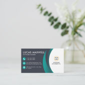 ソフトウェアエンジニアの名刺(青と白) 名刺 (スタンド正面)