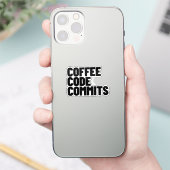 ソフトウェアエンジニアの日常 - コーヒー コード コミット 開発 シール (スマートフォン)