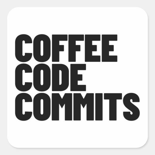ソフトウェアエンジニアの日常 - コーヒー コード コミット 開発 スクエアシール (正面)