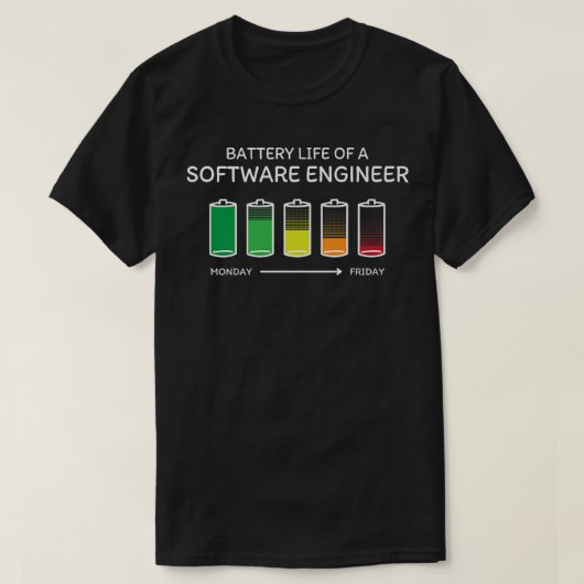 ソフトウェアエンジニアのFriends Develoのバッテリ寿命 Tシャツ (デザイン正面)