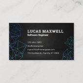 ソフトウェアエンジニアビジネスカードブラック未来的 名刺 (裏面)