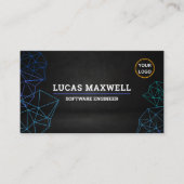 ソフトウェアエンジニアビジネスカードブラック未来的 名刺 (正面)