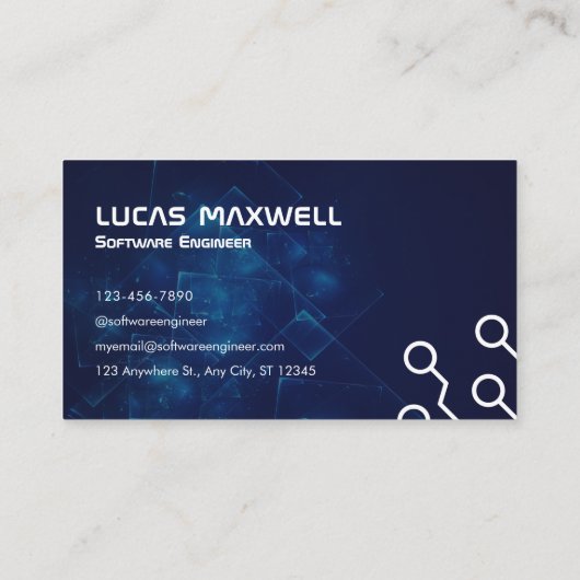 ソフトウェアエンジニアビジネスカード(ダークブルー) 名刺 (裏面)