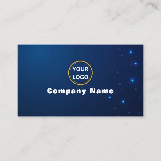 ソフトウェアエンジニアビジネスカードDark Blueテクノ 名刺 (正面)