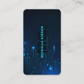 ソフトウェアエンジニアプモダンログラマーNeon Blue 名刺 (正面)